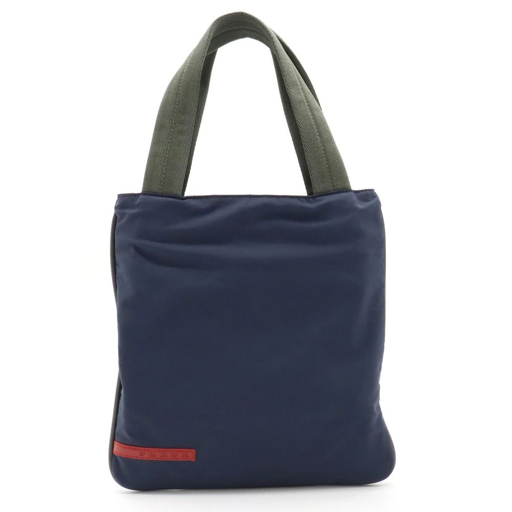 Prada Sport Tote Bag Handbag AVIO Navy Blue Gray Red